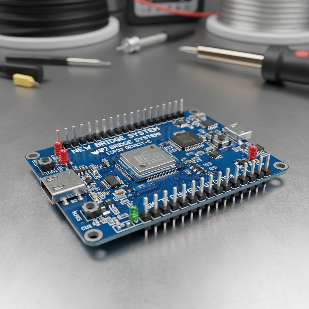 Close-up of the New Bridge System ESP32 Hardwares device.